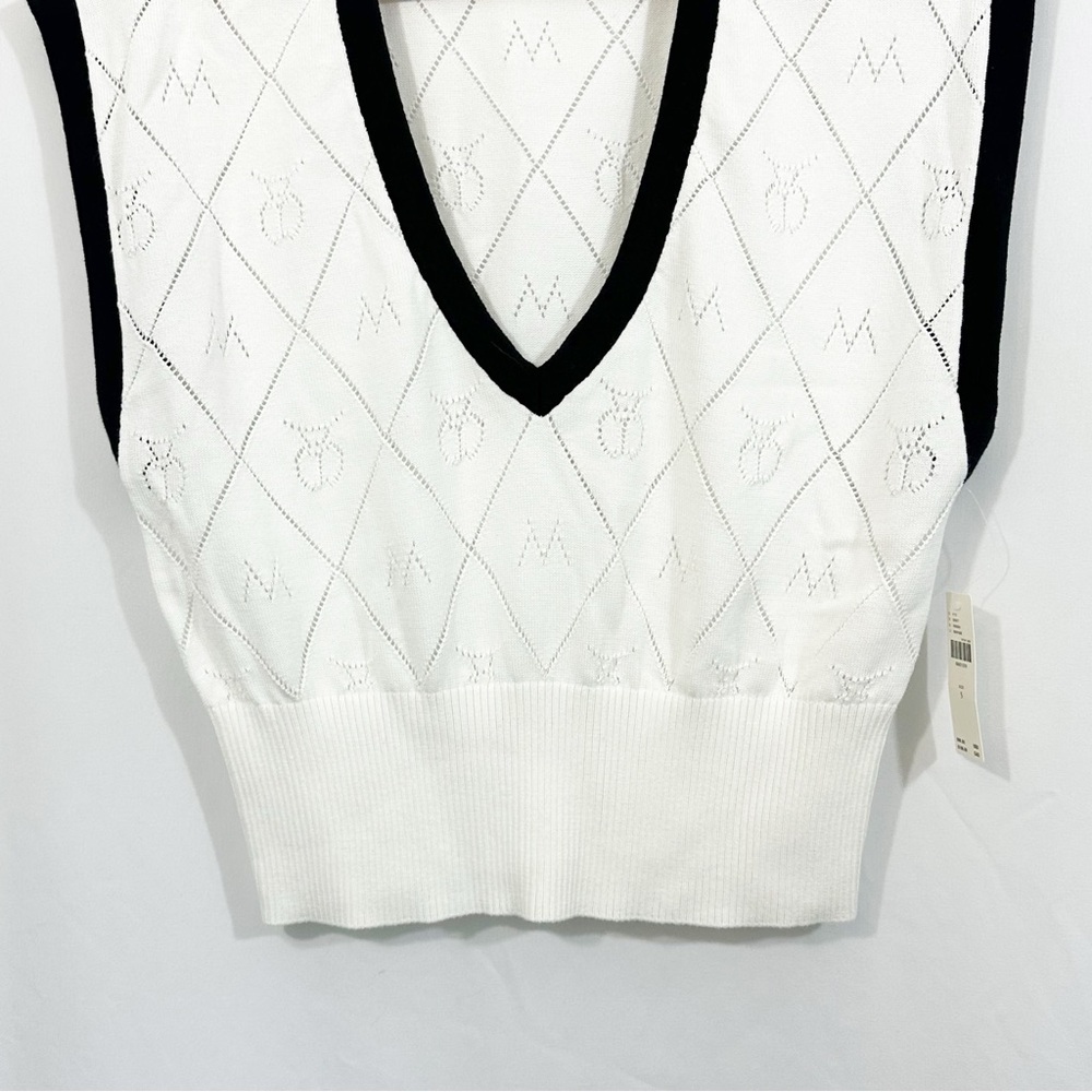 NWT Anthropologie Violette Icon Logo Knit Sweater Vest Top - Picture 6 of 13